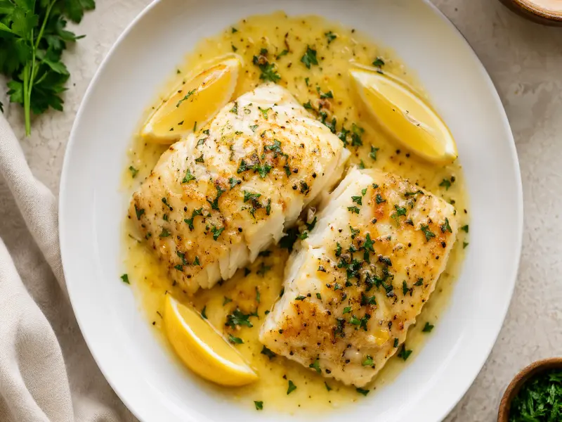 Baked Cod with Lemon Butter