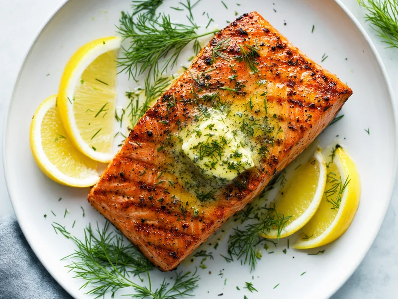 Grilled Salmon with Lemon Herbs