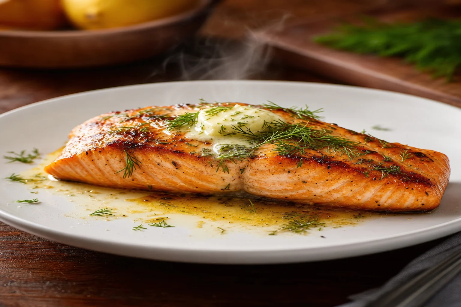 Grilled Salmon with Lemon Herbs